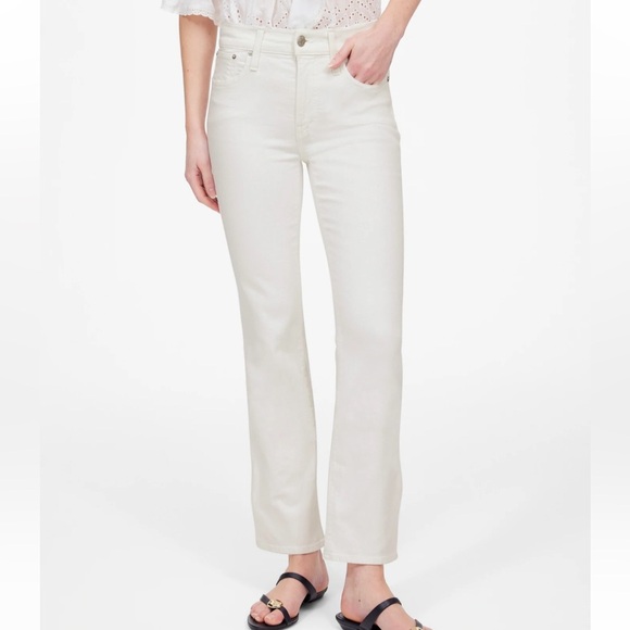 Madewell Petite Kick Out Crop Jeans in Pure White Size 24 Petite - Picture 1 of 9